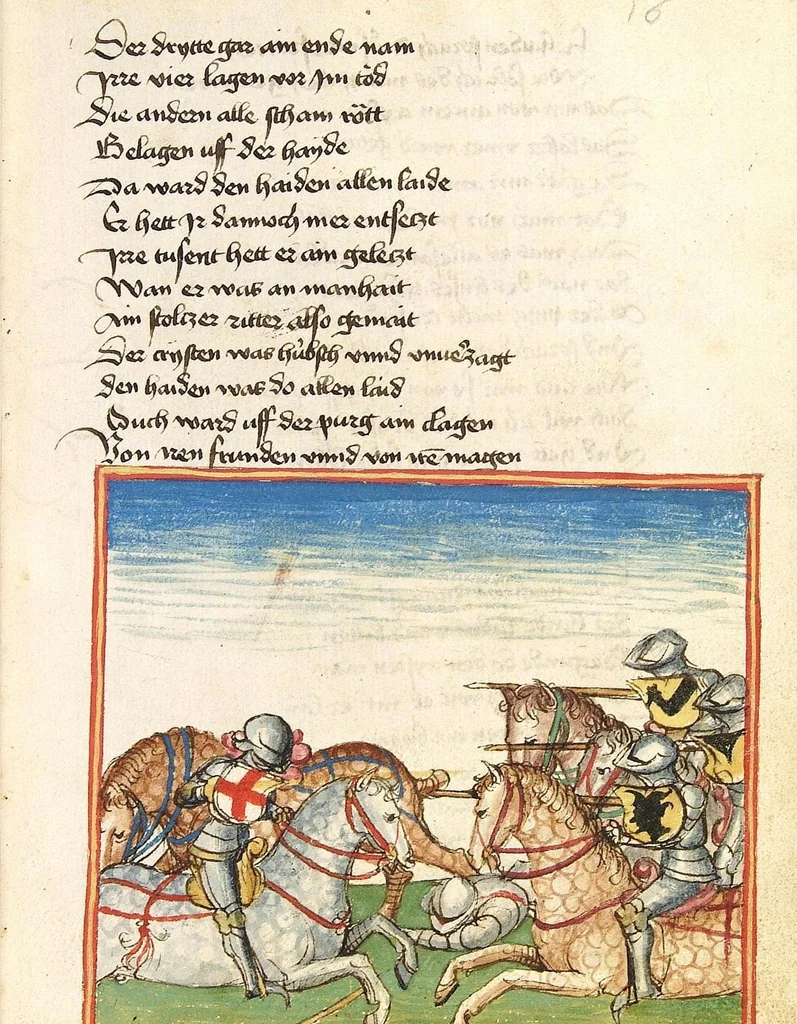 An illustration from Die Heidin, 1470, leaf 35