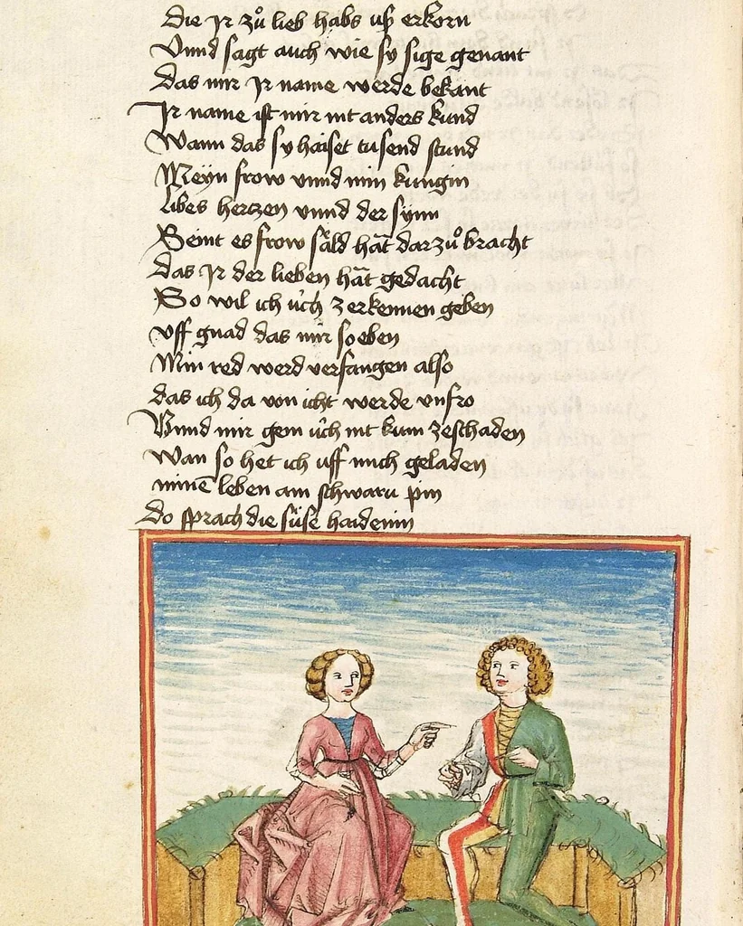 An illustration from Die Heidin, 1470, leaf 44