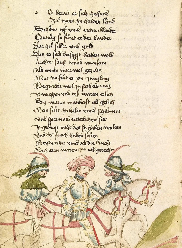 An illustration from Die Heidin, 1470, leaf 8