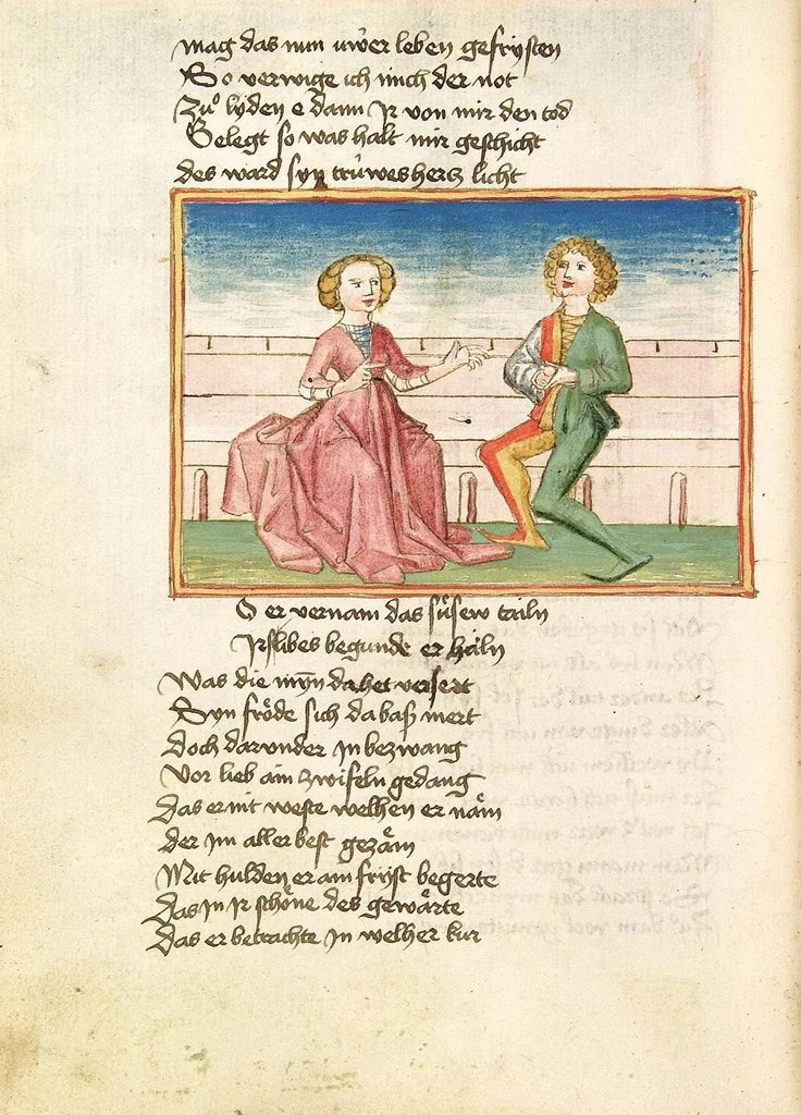 An illustration from Die Heidin, 1470, leaf 88