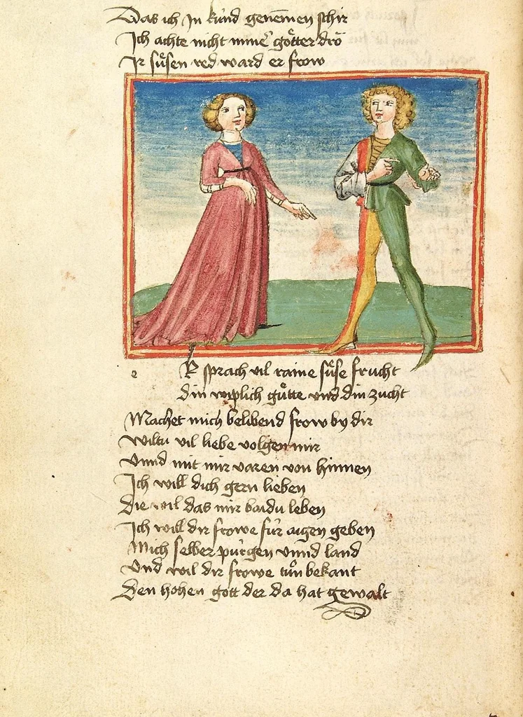 An illustration from Die Heidin, 1470, leaf 102