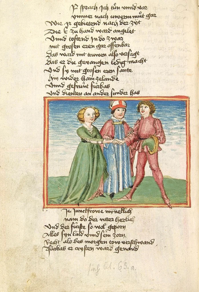 An illustration from Die Heidin, 1470, leaf 136