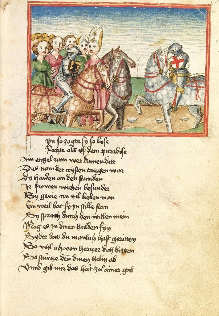 An illustration from Die Heidin, 1470, leaf 29
