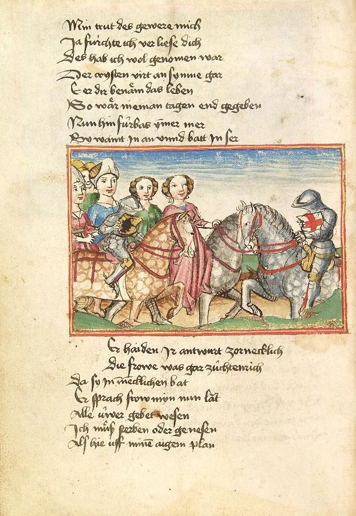 An illustration from Die Heidin, 1470, leaf 30