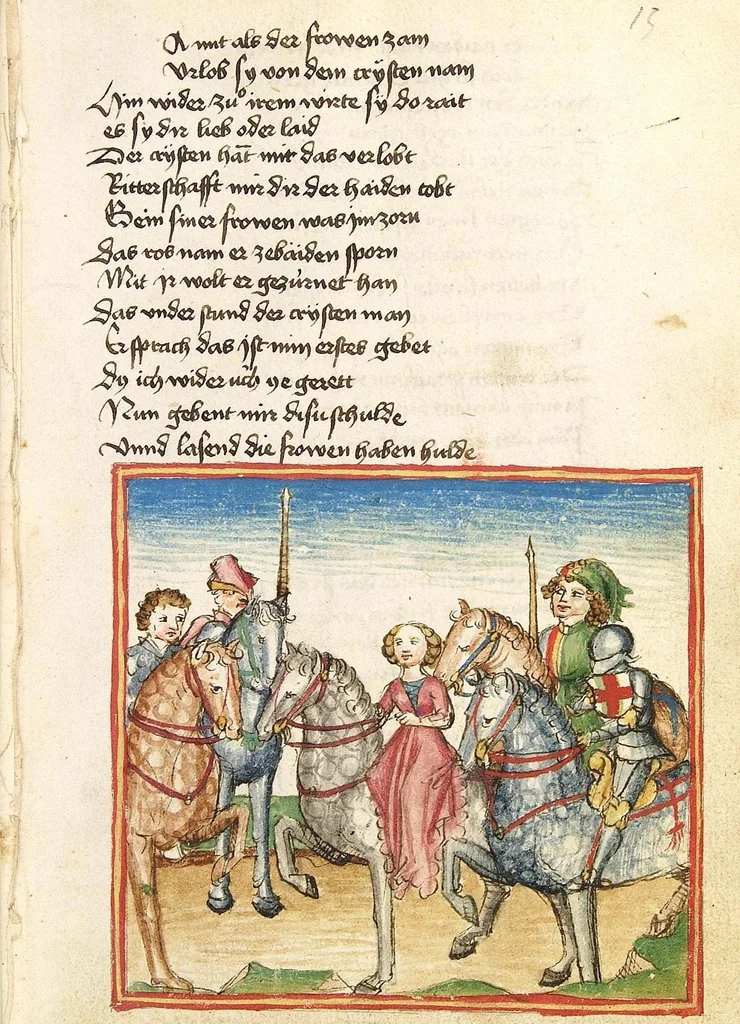 An illustration from Die Heidin, 1470, leaf 33