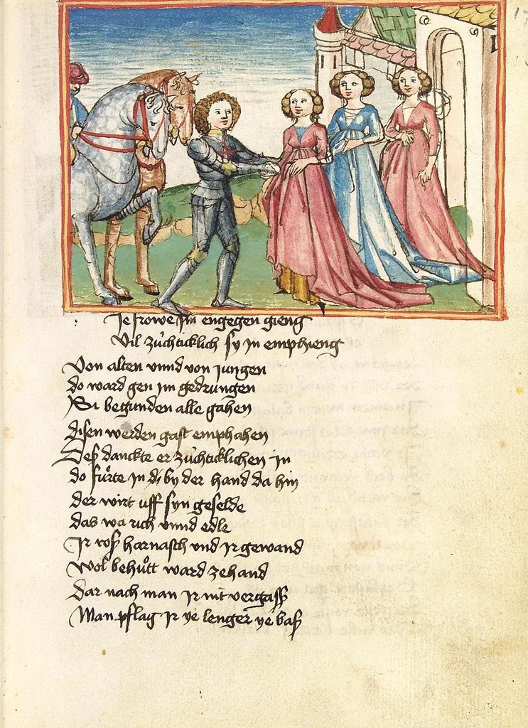 An illustration from Die Heidin, 1470, leaf 37