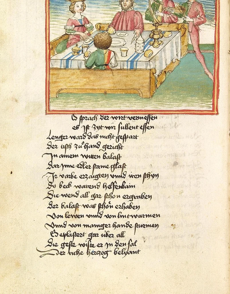 An illustration from Die Heidin, 1470, leaf 38