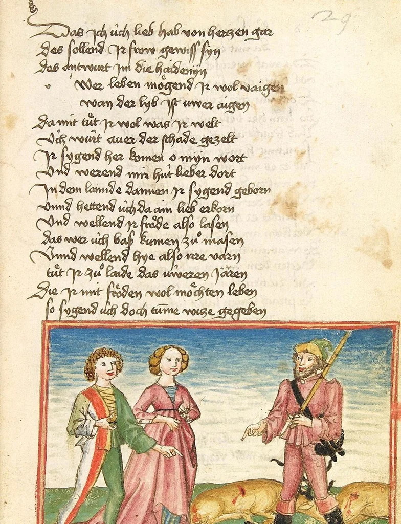An illustration from Die Heidin, 1470, leaf 55