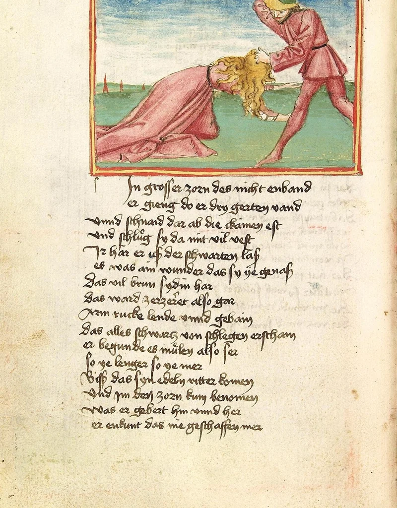 An illustration from Die Heidin, 1470, leaf 94