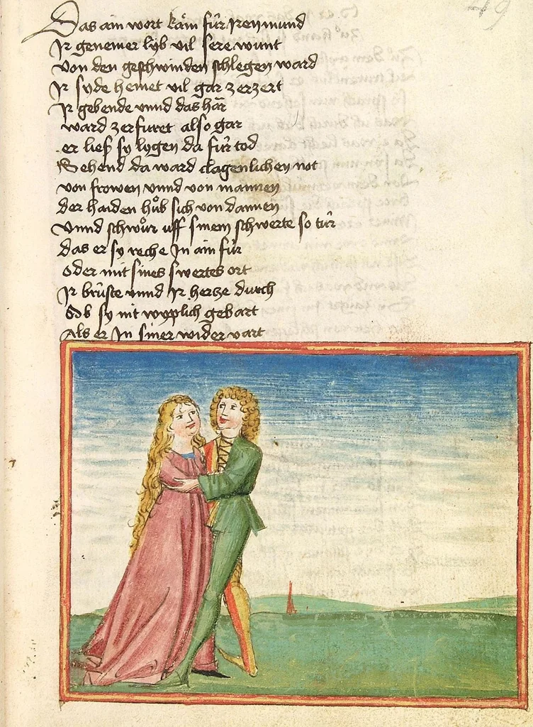 An illustration from Die Heidin, 1470, leaf 95