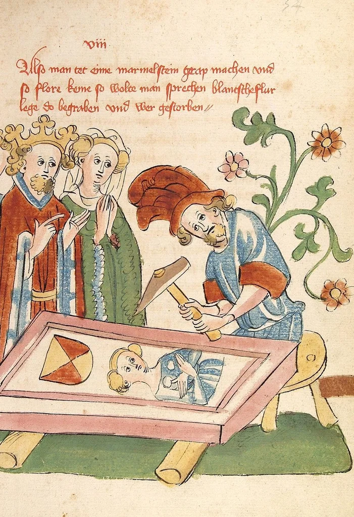 An illustration from Flore und Blanscheflur, 1442, leaf 123