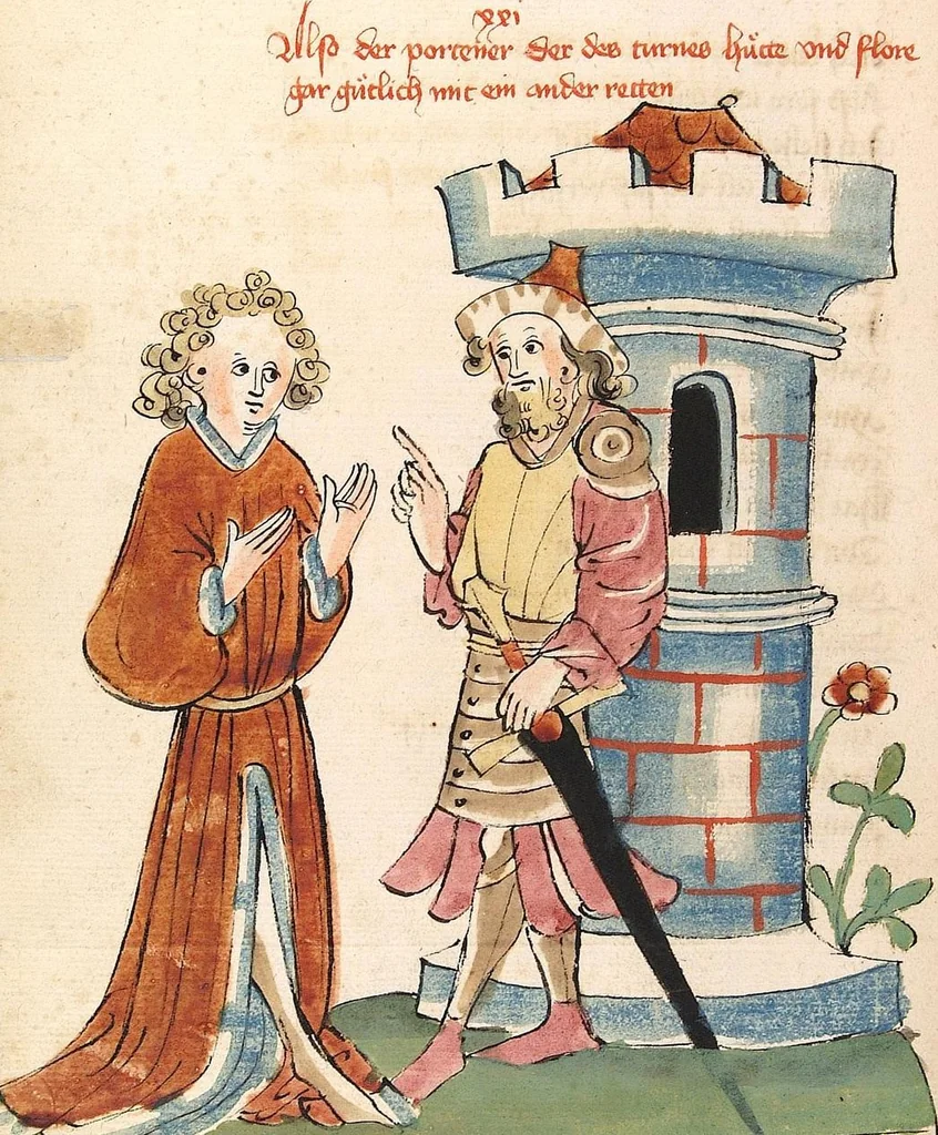 An illustration from Flore und Blanscheflur, 1442, leaf 284