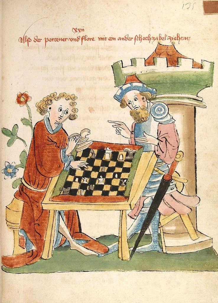 An illustration from Flore und Blanscheflur, 1442, leaf 287