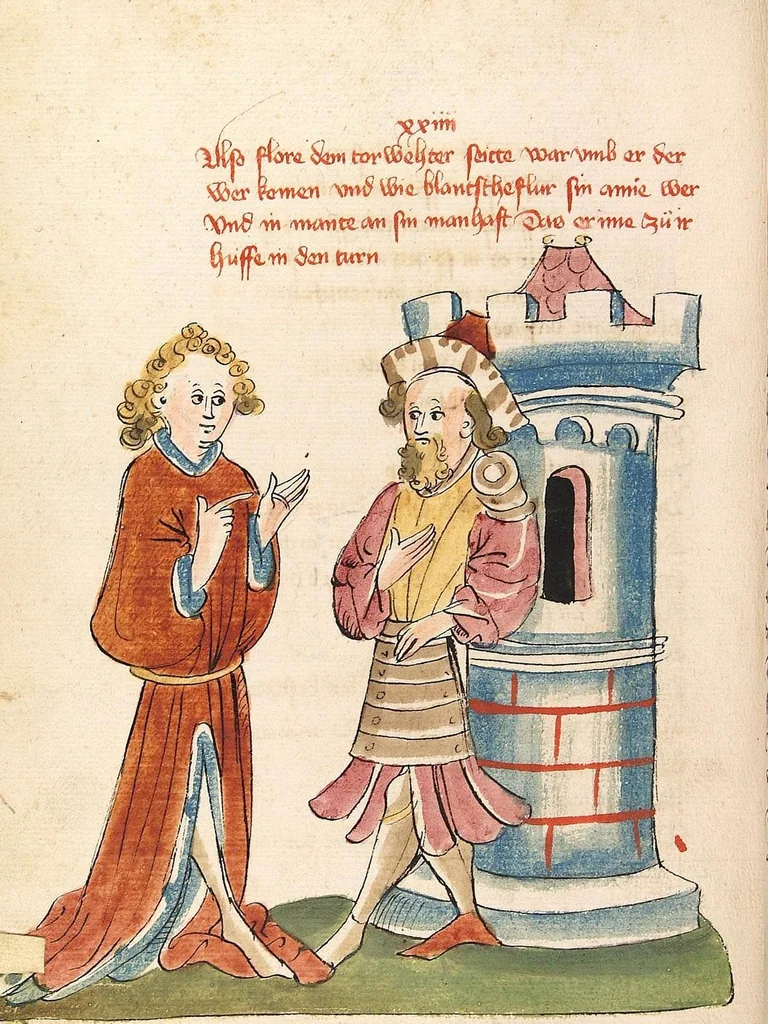 An illustration from Flore und Blanscheflur, 1442, leaf 300