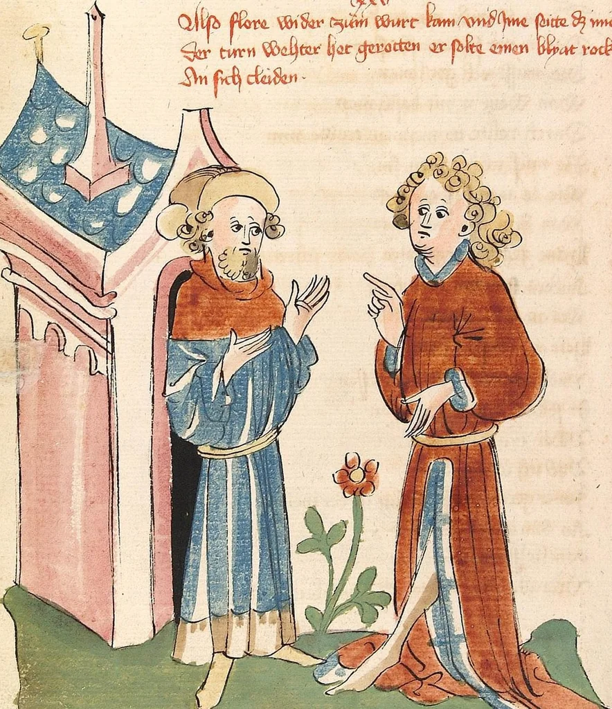 An illustration from Flore und Blanscheflur, 1442, leaf 308