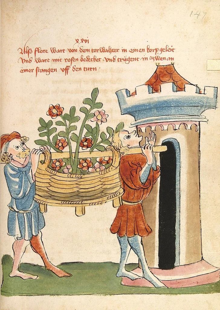 An illustration from Flore und Blanscheflur, 1442, leaf 311
