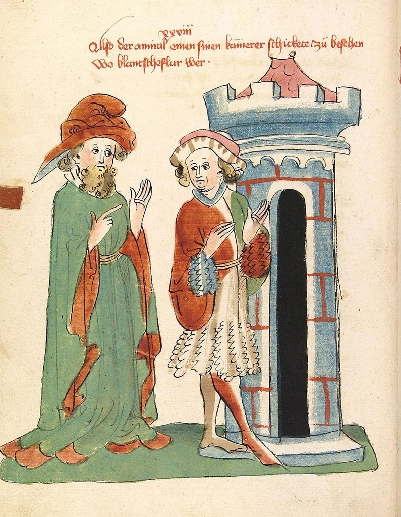 An illustration from Flore und Blanscheflur, 1442, leaf 350