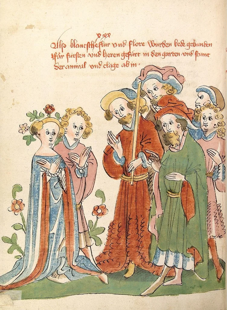 An illustration from Flore und Blanscheflur, 1442, leaf 364