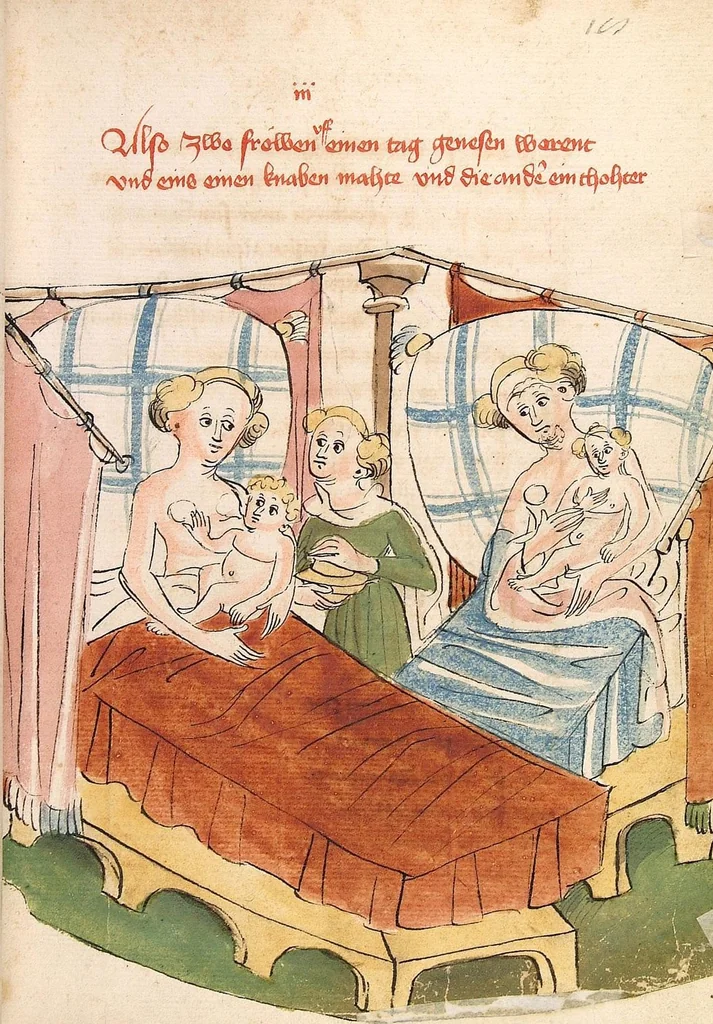 An illustration from Flore und Blanscheflur, 1442, leaf 51