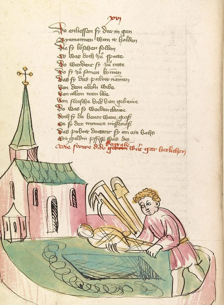 An illustration from Eneas, 1419, leaf 116
