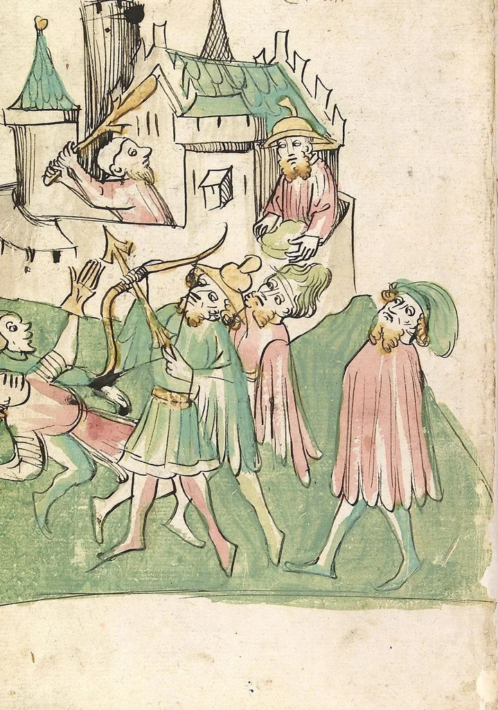 An illustration from Eneas, 1419, leaf 14
