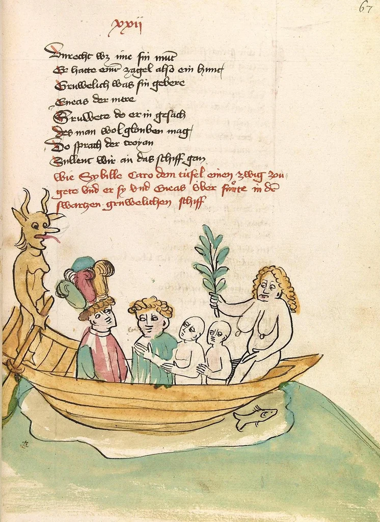 An illustration from Eneas, 1419, leaf 141