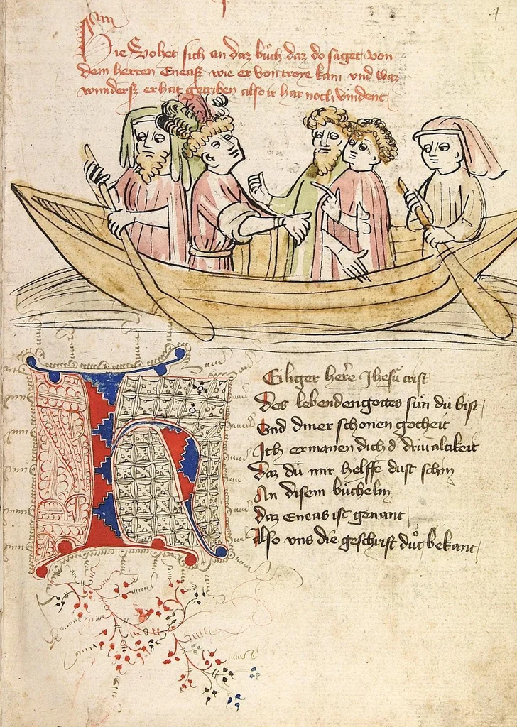 An illustration from Eneas, 1419, leaf 15