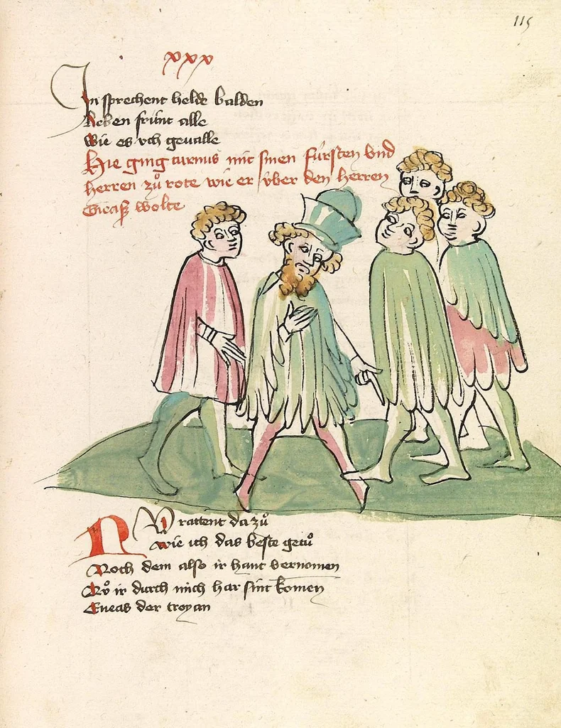 An illustration from Eneas, 1419, leaf 237
