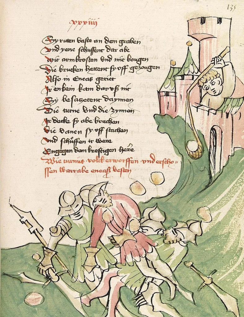 An illustration from Eneas, 1419, leaf 277