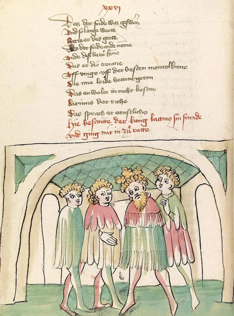 An illustration from Eneas, 1419, leaf 360