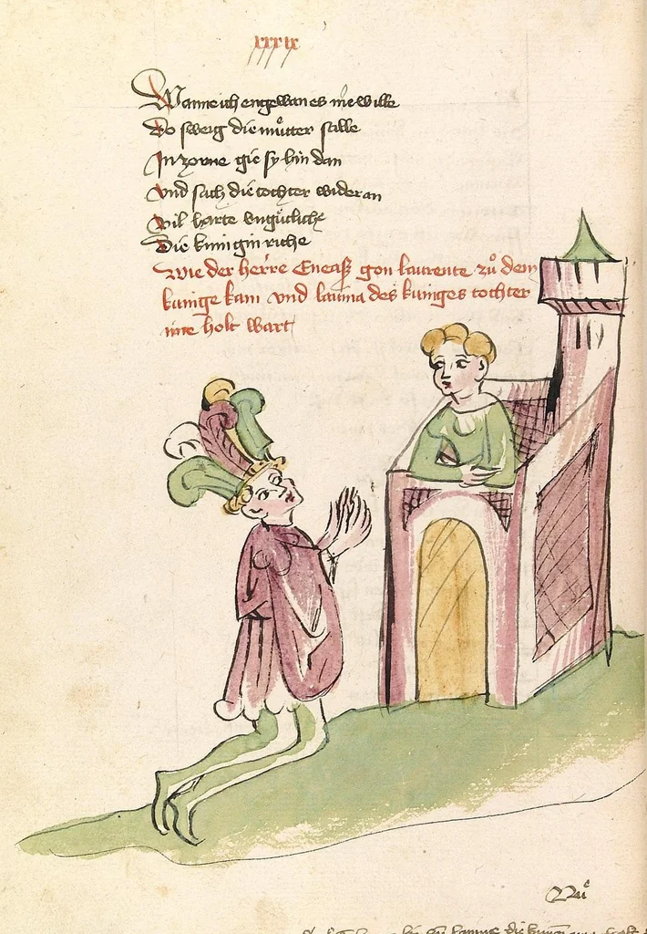 An illustration from Eneas, 1419, leaf 418