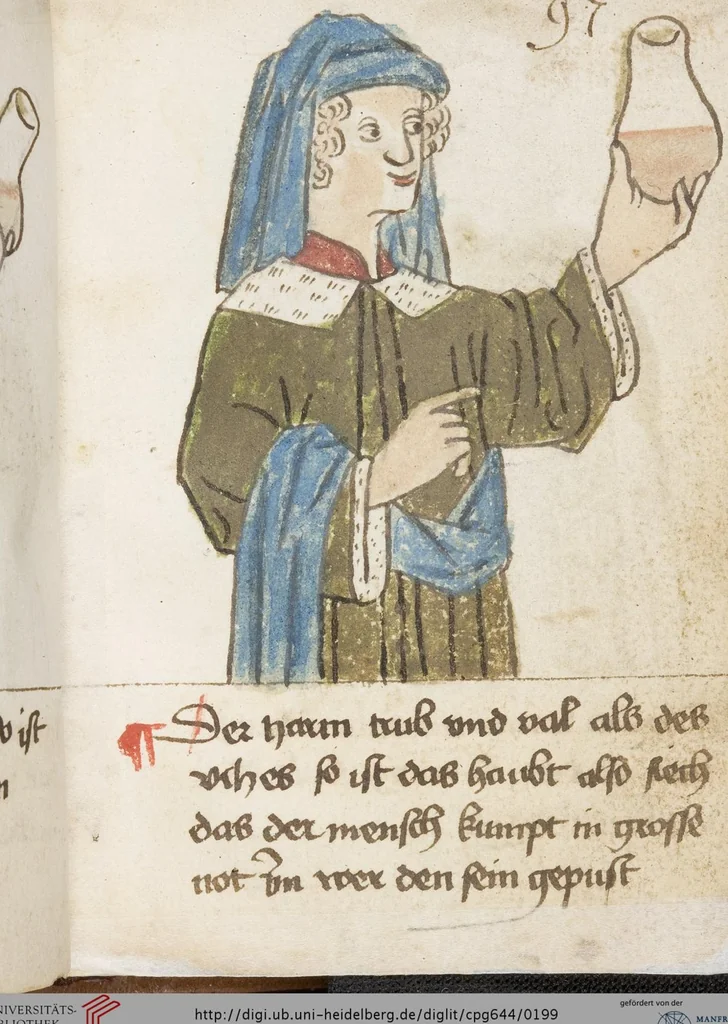 An illustration from Medizinische Traktate und Rezepte, 1450, leaf 199