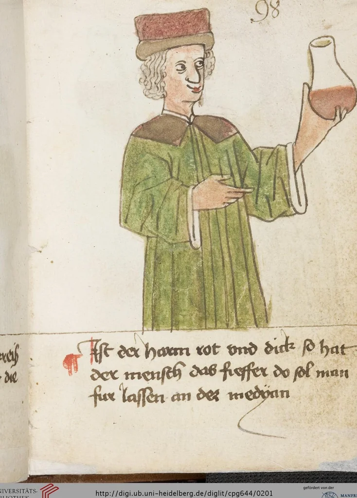 An illustration from Medizinische Traktate und Rezepte, 1450, leaf 201