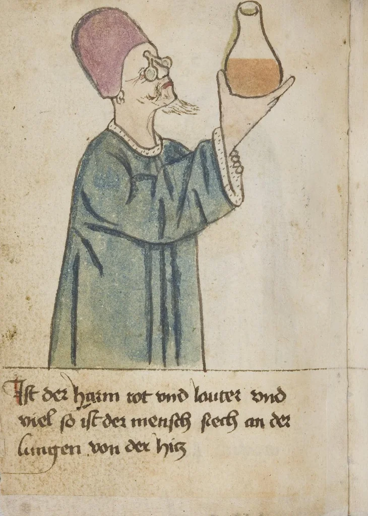 An illustration from Medizinische Traktate und Rezepte, 1450, leaf 206