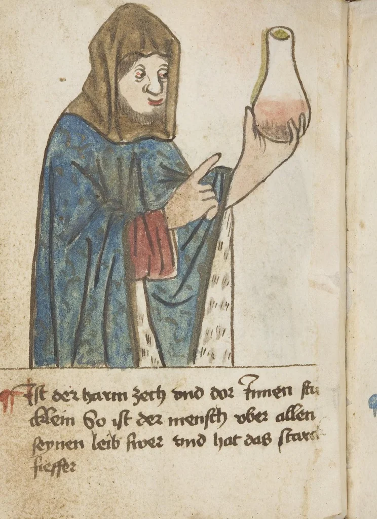 An illustration from Medizinische Traktate und Rezepte, 1450, leaf 212