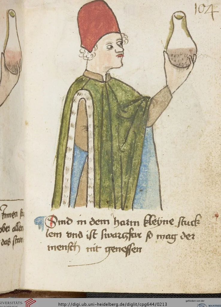 An illustration from Medizinische Traktate und Rezepte, 1450, leaf 213