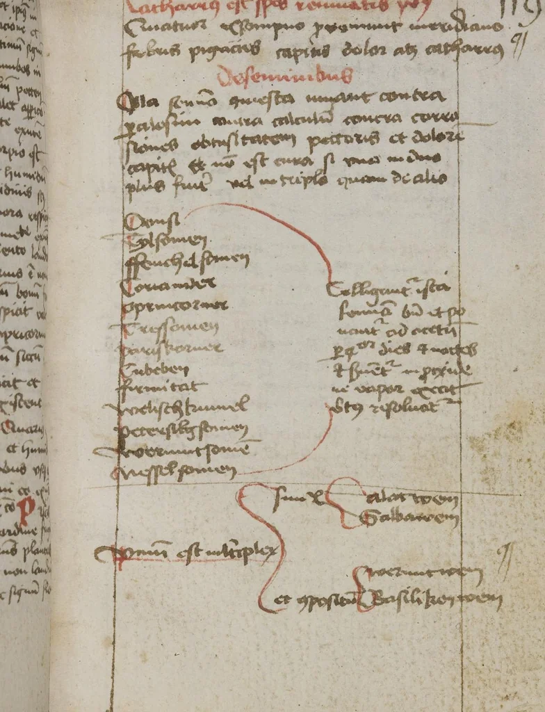 An illustration from Medizinische Traktate und Rezepte, 1450, leaf 243