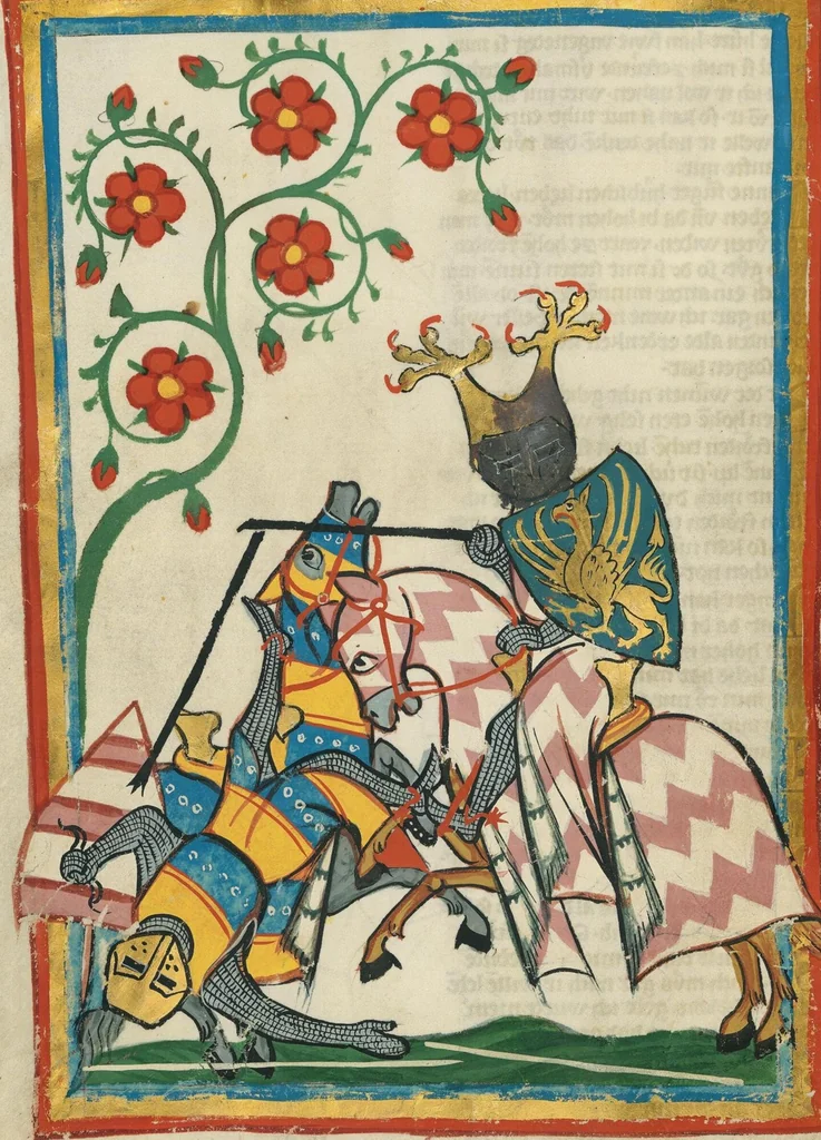 An illustration from Große Heidelberger Liederhandschrift (Codex Manesse), 1300, leaf 118