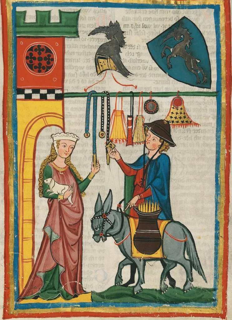An illustration from Große Heidelberger Liederhandschrift (Codex Manesse), 1300, leaf 123