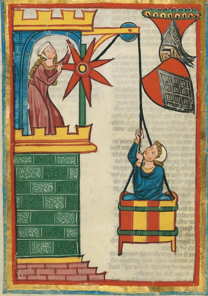An illustration from Große Heidelberger Liederhandschrift (Codex Manesse), 1300, leaf 138