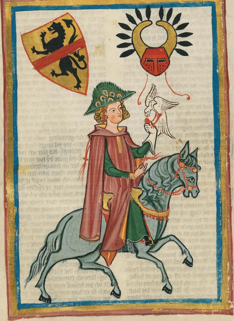 An illustration from Große Heidelberger Liederhandschrift (Codex Manesse), 1300, leaf 141