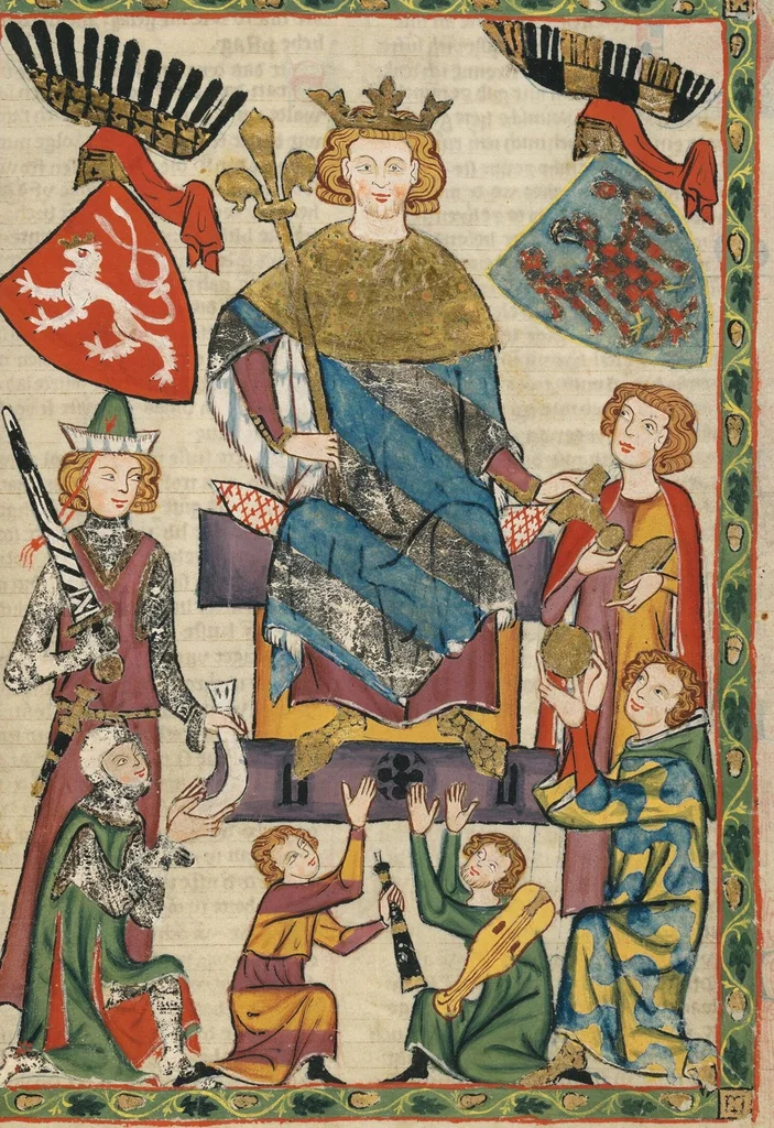 An illustration from Große Heidelberger Liederhandschrift (Codex Manesse), 1300, leaf 15