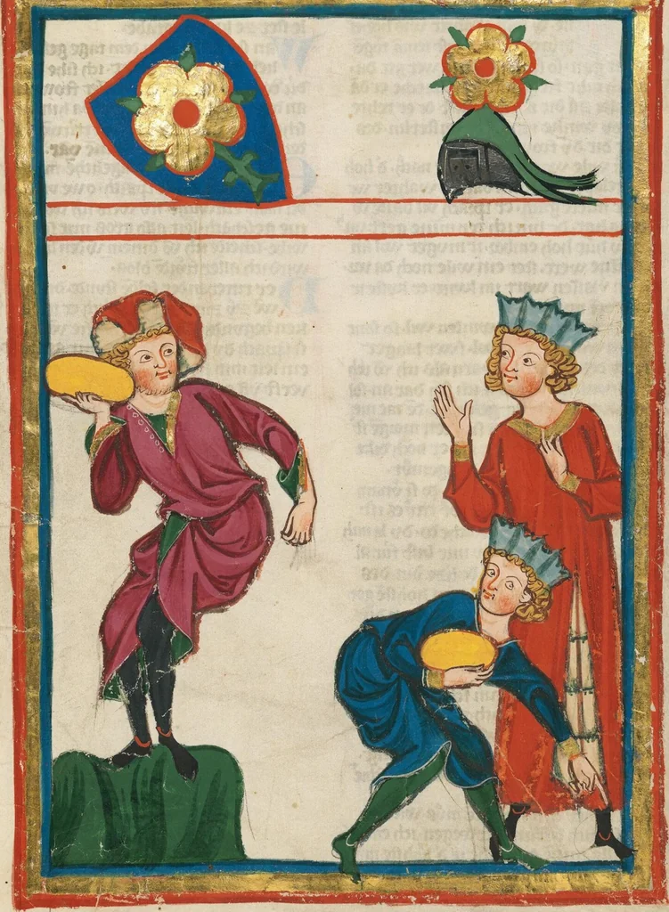 An illustration from Große Heidelberger Liederhandschrift (Codex Manesse), 1300, leaf 225