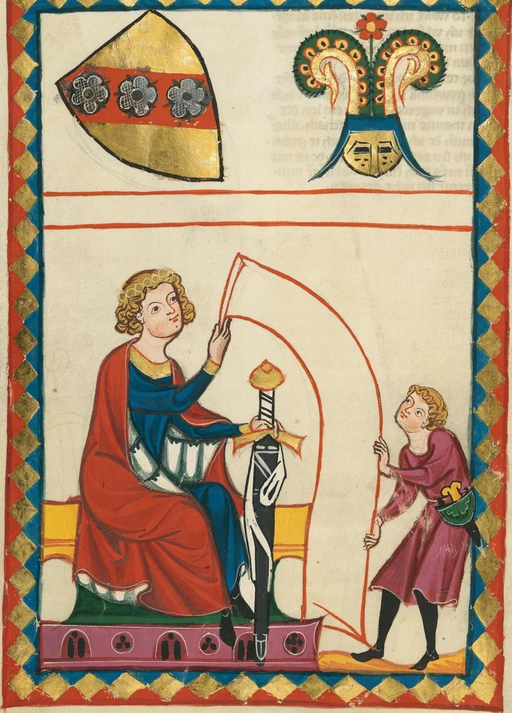 An illustration from Große Heidelberger Liederhandschrift (Codex Manesse), 1300, leaf 234