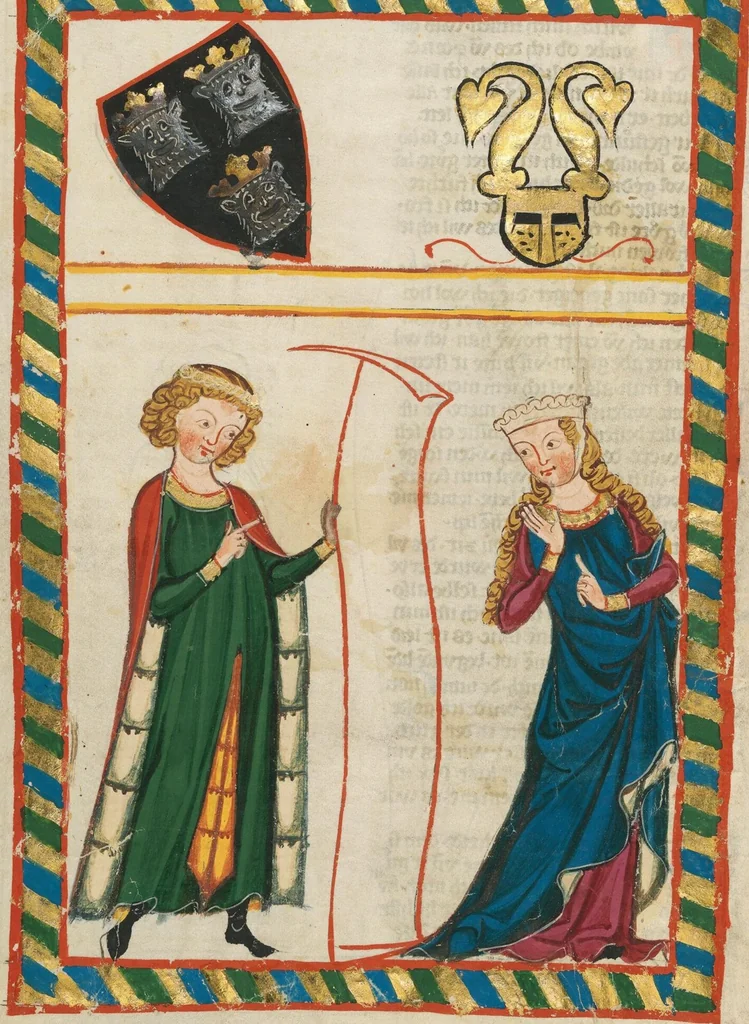 An illustration from Große Heidelberger Liederhandschrift (Codex Manesse), 1300, leaf 236