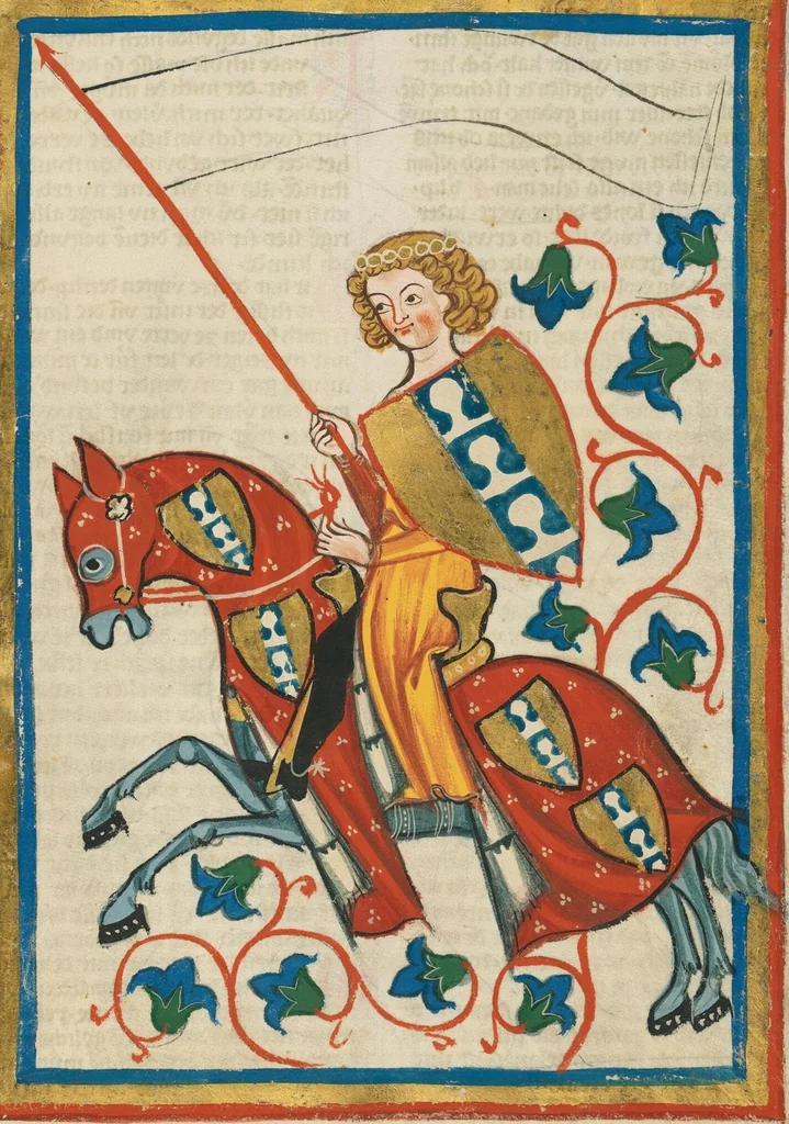 An illustration from Große Heidelberger Liederhandschrift (Codex Manesse), 1300, leaf 239