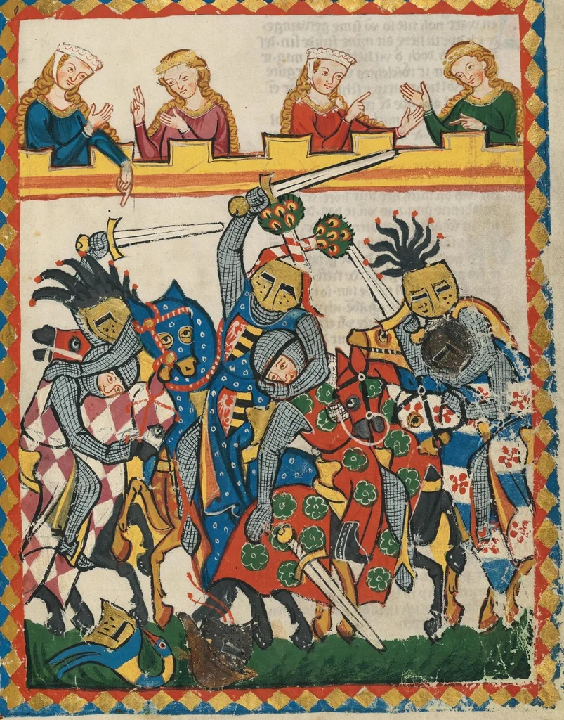 An illustration from Große Heidelberger Liederhandschrift (Codex Manesse), 1300, leaf 29