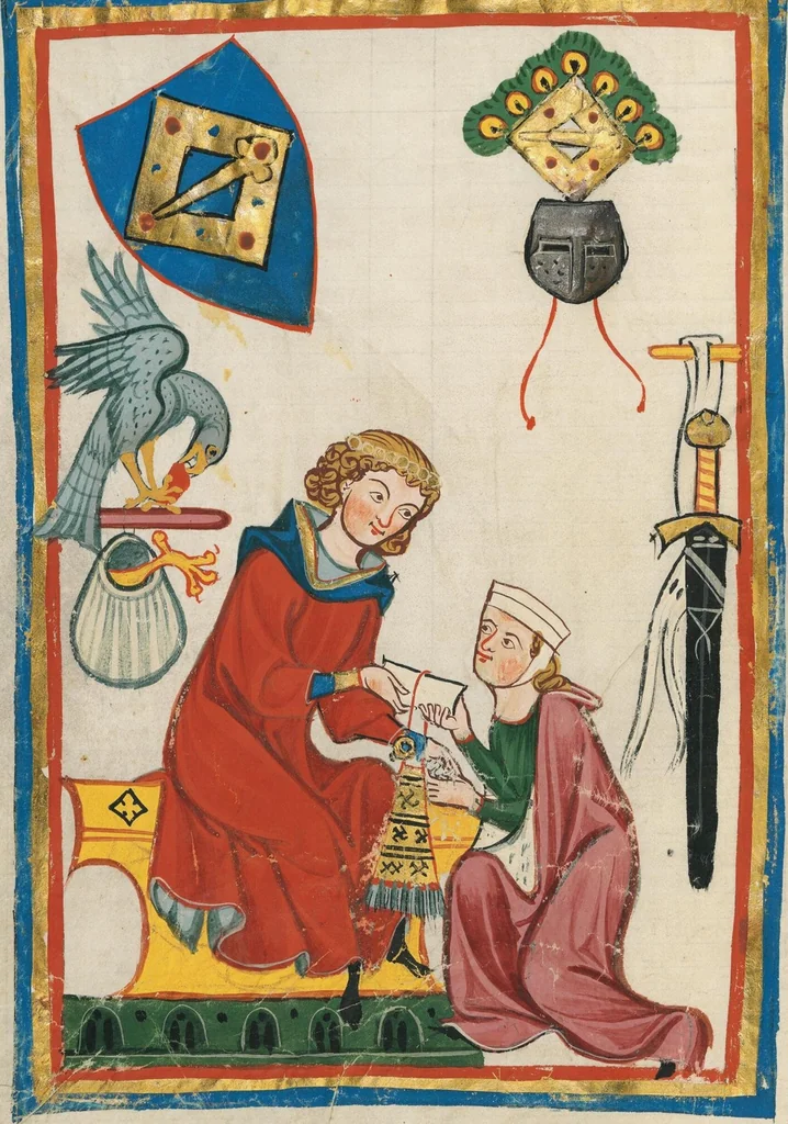 An illustration from Große Heidelberger Liederhandschrift (Codex Manesse), 1300, leaf 320
