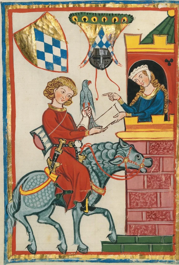 An illustration from Große Heidelberger Liederhandschrift (Codex Manesse), 1300, leaf 324