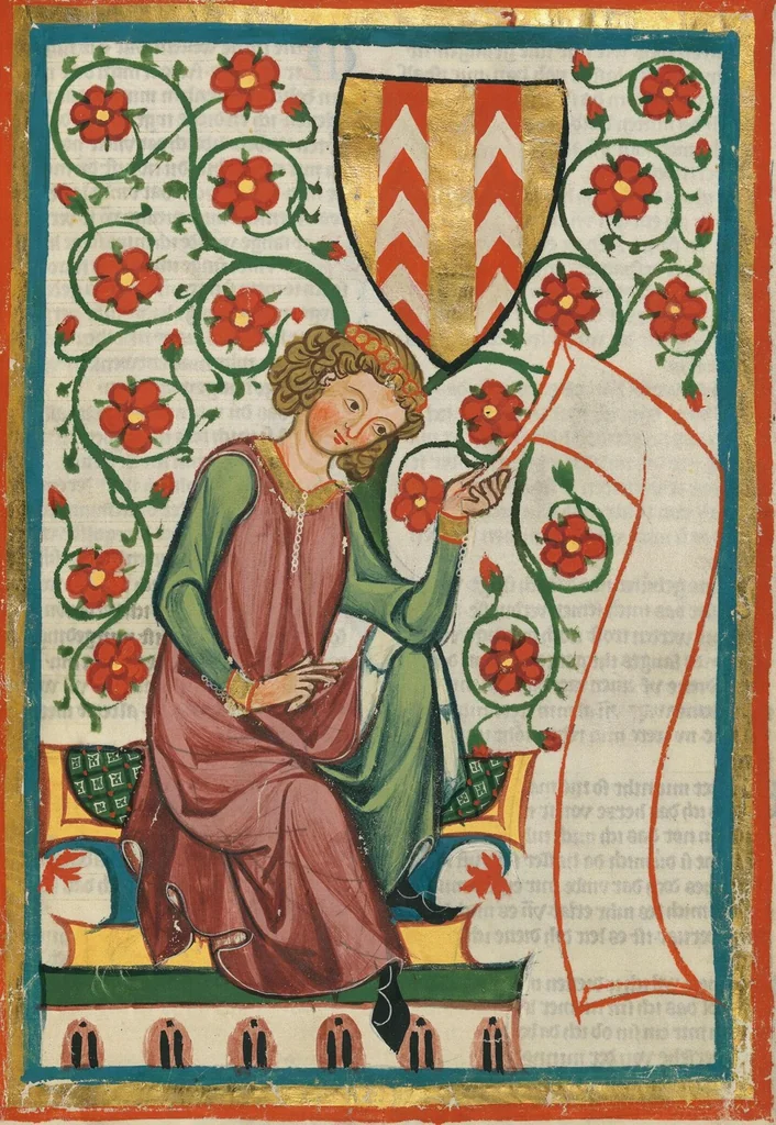 An illustration from Große Heidelberger Liederhandschrift (Codex Manesse), 1300, leaf 35